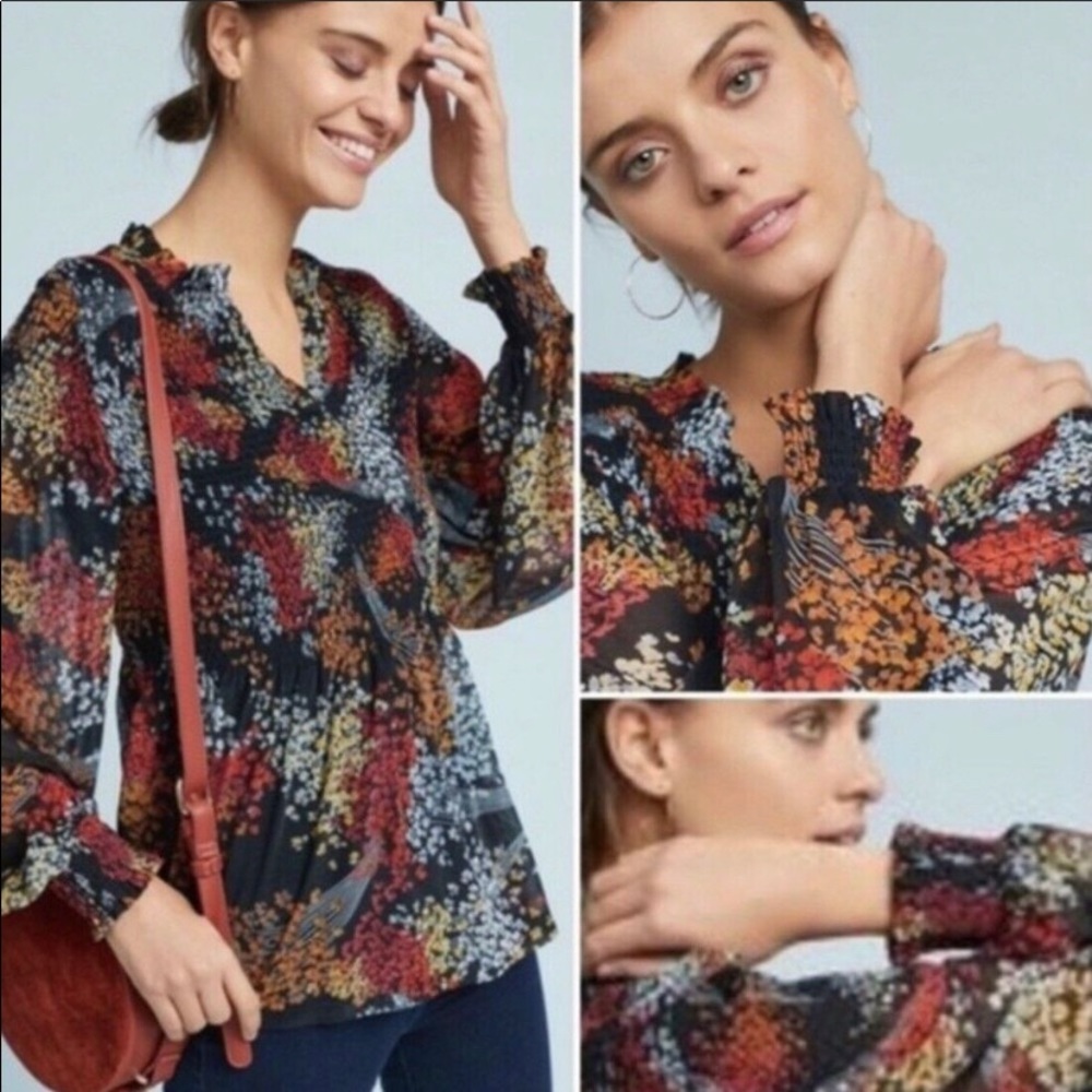Anthropologie Akemi Kin Top Size XS Adria Floral